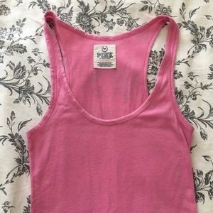 VS PINK Fitted Boyfriend Tank in Pink